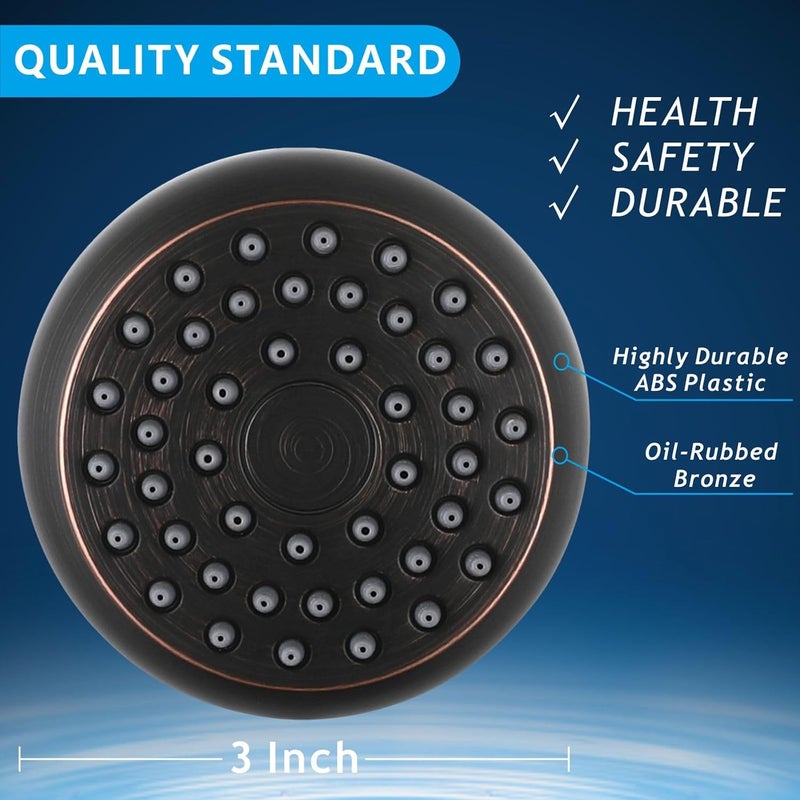 Nuodan High Pressure Shower Head - Powerful Bathroom Pressure Boosting Showerhead - Perfect Universal Replacement for Rain Shower Heads(Oil Rubbed Bronze) - Image 5